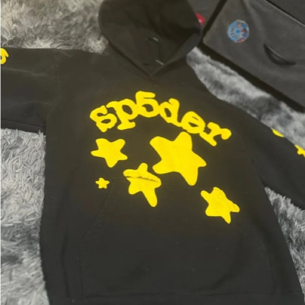 Sp5der Beluga hoodie Onyx/Yellow